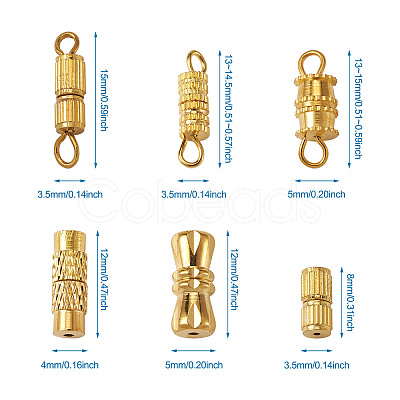 PandaHall Jewelry Brass Screw Clasps KK-PJ0001-03G-1