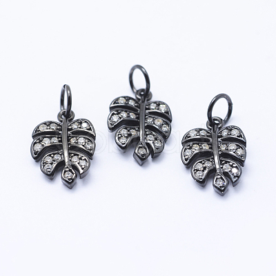 Eco-Friendly Brass Micro Pave Cubic Zirconia Charms KK-P133-04-NR-1