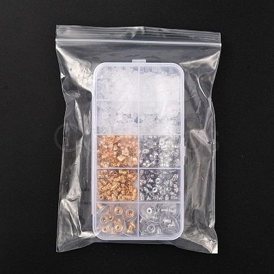 740Pcs 10 Style Brass & Iron & Plastic Ear Nuts DIY-YW0006-34-1