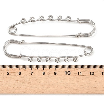 304 Stainless Steel Safety Pins Brooch Findings X-STAS-K252-05D-P-1