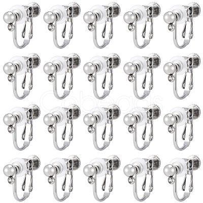 20Pcs 316 Stainless Steel Clip-on Earring Findings STAS-BBC0008-59P-1