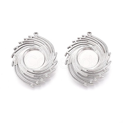 304 Stainless Steel Pendant Cabochon Settings STAS-T067-23P-1