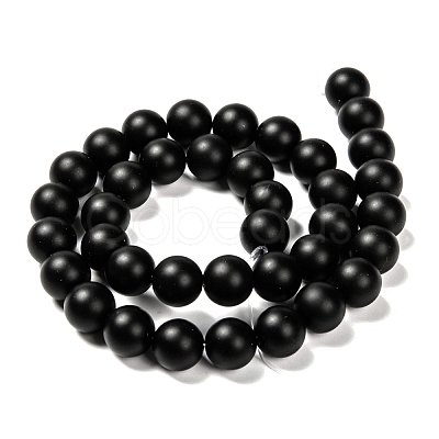 Natural Black Agate Beads Strands G-D543-10mm-1