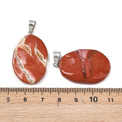 Natural Red Jasper Pendants G-C256-01G-1