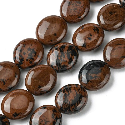 Natural Mahogany Obsidian Beads Strands G-K365-B09-03-1