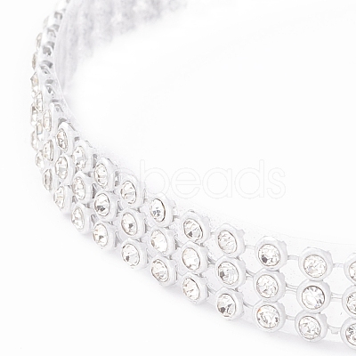3 Row Crystal Rhinestone Choker Necklace NJEW-F289-04B-P-1