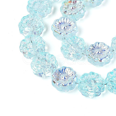 Electroplate Transparent Glass Beads Strands EGLA-N055-01A-1