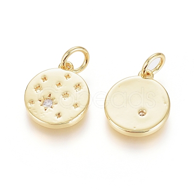 Brass Micro Pave Cubic Zirconia Pendants ZIRC-G166-16G-1