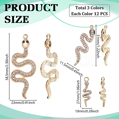 12Pcs 3 Colors Zinc Alloy Pendants FIND-GA0007-41-1