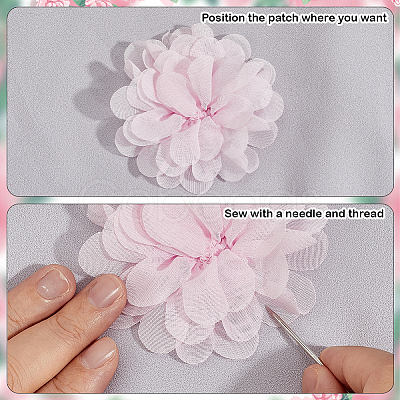 12Pcs 3D Chiffon Flower DIY-GF0012-47B-1