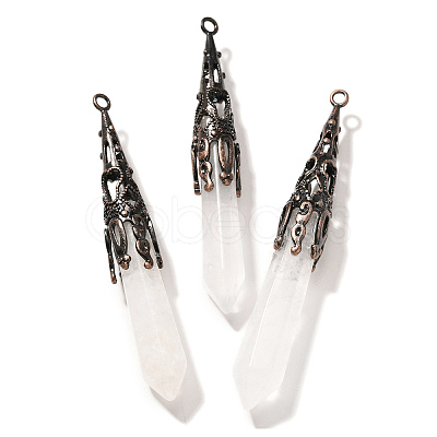 Natural Quartz Crystal Pointed Big Pendants G-P560-02R-01-1