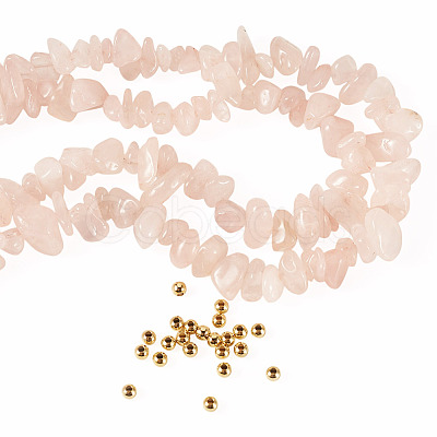 1 Strand Natural Rose Quartz Chip Beads Strands G-TAD0001-07-1