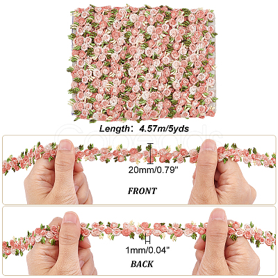 4.6~5Yards Flower Polyester Trim Ribbon OCOR-PH0001-97F-1