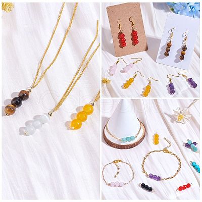 10Pcs Triple Natural Myanmar Jade Round Beaded Connector Charms PALLOY-SW00003-09-1