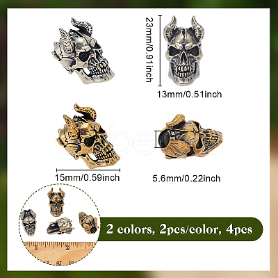 4Pcs 2 Colors Brass Beads KK-NB0003-98-1