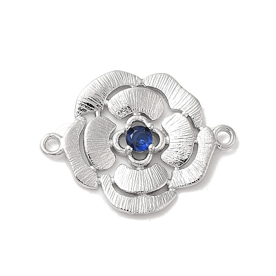 Brass Pave Glass Connector Charms KK-Z073-32P-05-1