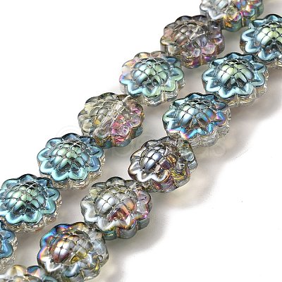 Transparent Electroplate Glass Beads Strands GLAA-G098-04C-1