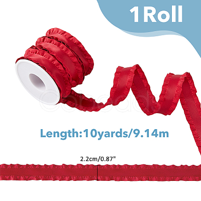 10 Yards Polyester Pleated Edged Ribbon for Clothing Decoration DIY-FI0001-13E-1