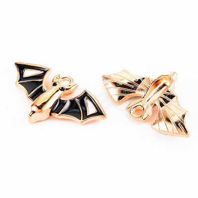 Light Gold Tone Alloy Enamel Pendants ENAM-T018-01-1