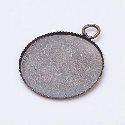 Brass Pendant Cabochon Settings KK-D527-19AB-1