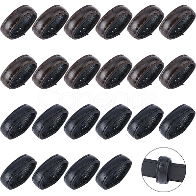 24Pcs 2 Colors PU Imitation Leather Loop Keepers DIY-FH0011-03-1