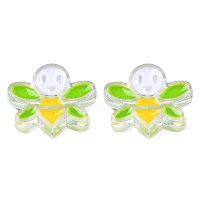 Transparent Acrylic Enamel Beads TACR-N012-007B-1