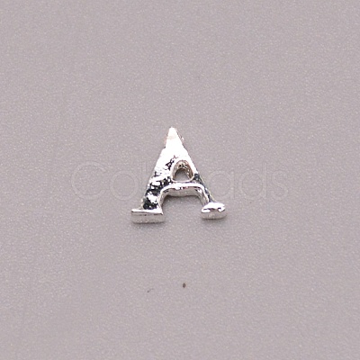 Letter A~Z Alloy Rhinestone Cabochons MRMJ-WH0072-92A-1