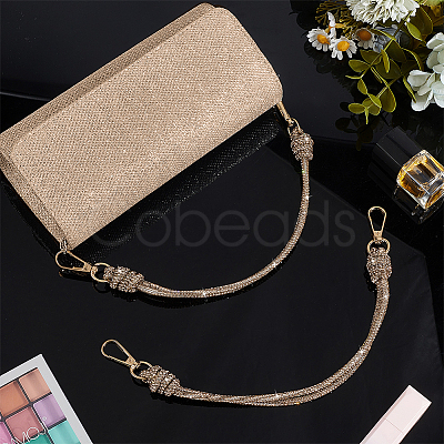 2Pcs Glass Rhinestone Rubber Cord Bag Handles FIND-PH0059-68B-1
