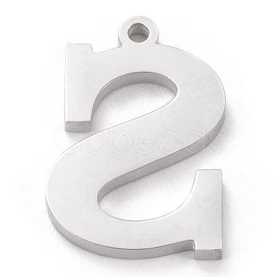 Tarnish Resistant 304 Stainless Steel Letter Pendant Rhinestone Settings STAS-J028-01S-1