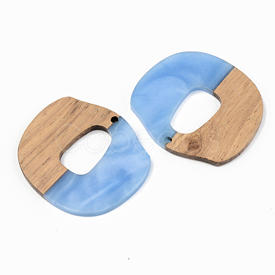 Opaque Resin & Walnut Wood Pendants RESI-S389-045A-C01-1