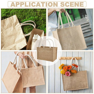 Reusable Jute Tote Bags LS-AJEW-WH0816-490-1