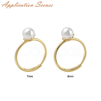 Flat Round Brass Adjustable Ring Settings KK-G527-01B-G-1