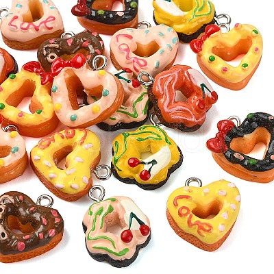18Pcs 9 Colors Opaque Resin Pendants CRES-YW0002-82-1