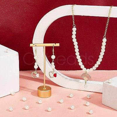 8mm About 200Pcs Glass Pearl Round Beads for Jewelry Making Round Box Kit Anti-flash White HY-PH0001-8mm-011-1