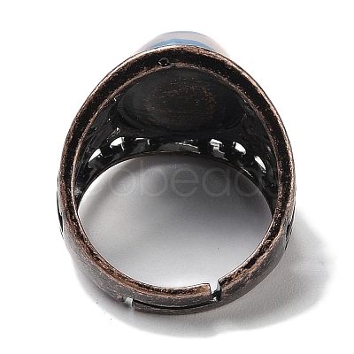Opalite Oval Adjustable Rings RJEW-K271-06R-19-1