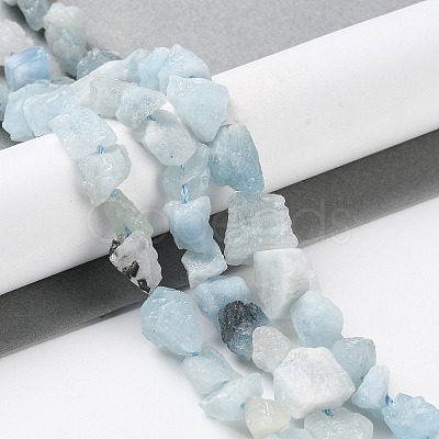 Raw Rough Natural Aquamarine Beads Strands G-B065-C16-1