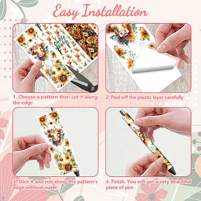 12Pcs Plastic Rub on Transfer Stickers DIY-WH0611-002-1