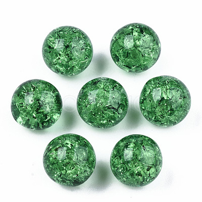 Transparent Crackle Acrylic Round Beads Strands X-CCG-R002-12mm-08-1