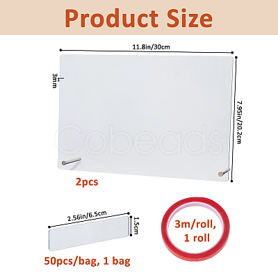 2Pcs Rectangle Acrylic Nail Art Display Board MRMJ-FH0001-62-1