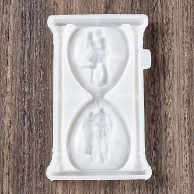 Valentine's Day Sandglass with Couple DIY Wall Decoration Statue Silicone Molds SIL-F007-11-1
