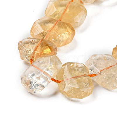 Natural Citrine Beads Strands G-O052-03-1