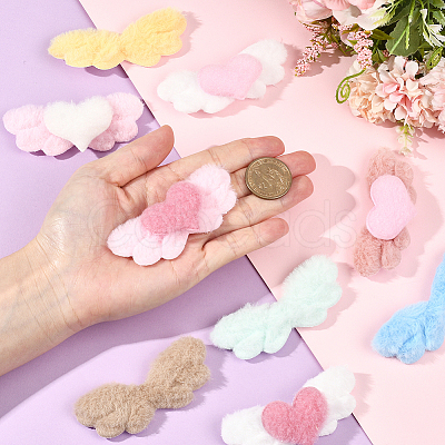 50Pcs 10 Styles Wing Imitation Rabbit Hair Ornament Accessories DIY-SC0032-27-1