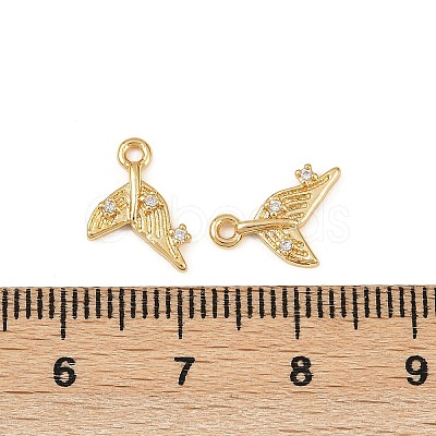 Ocean Theme Brass Micro Pave Cubic Zirconia Charms X1-KK-F902-08L-G-1