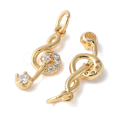 Brass Micro Pave Clear Cubic Zirconia Pendants KK-H449-85D-G-RS-1