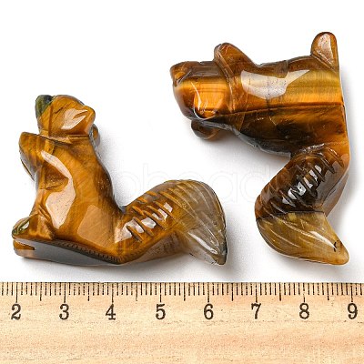 Natural Tiger Eye Carved Healing Squirrel Figurines DJEW-D012-01B-1