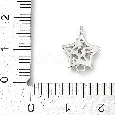 Brass Clear Cubic Zirconia Connector Charms KK-Z094-03P-02-1