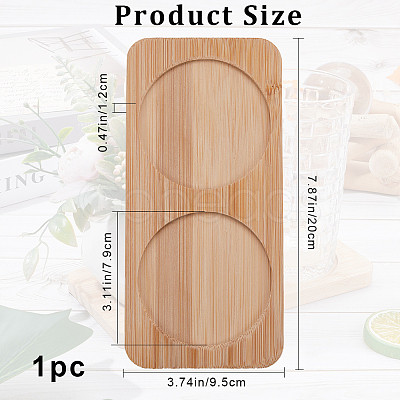 2 Round Slots Bamboo Serving Tray ODIS-WH0329-38B-1