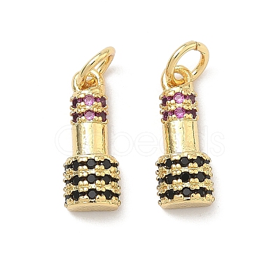 Brass Micro Pave Cubic Zirconia Pendants KK-P345-77G-1