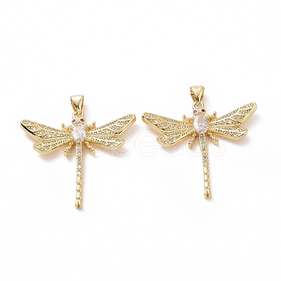Brass Cubic Zirconia Pendants ZIRC-I062-18G-1