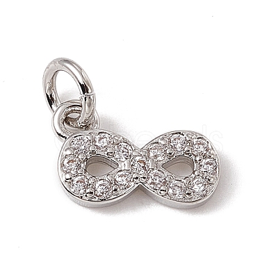 Brass Micro Pave Cubic Zirconia Charms ZIRC-F132-75P-1